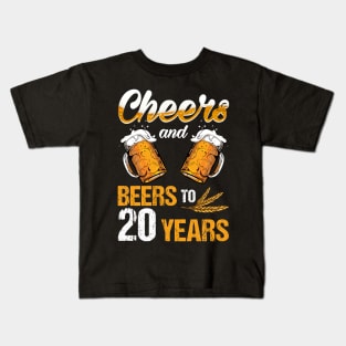 Cheers And Beers To My 20 1999 20th Birthday Kids T-Shirt